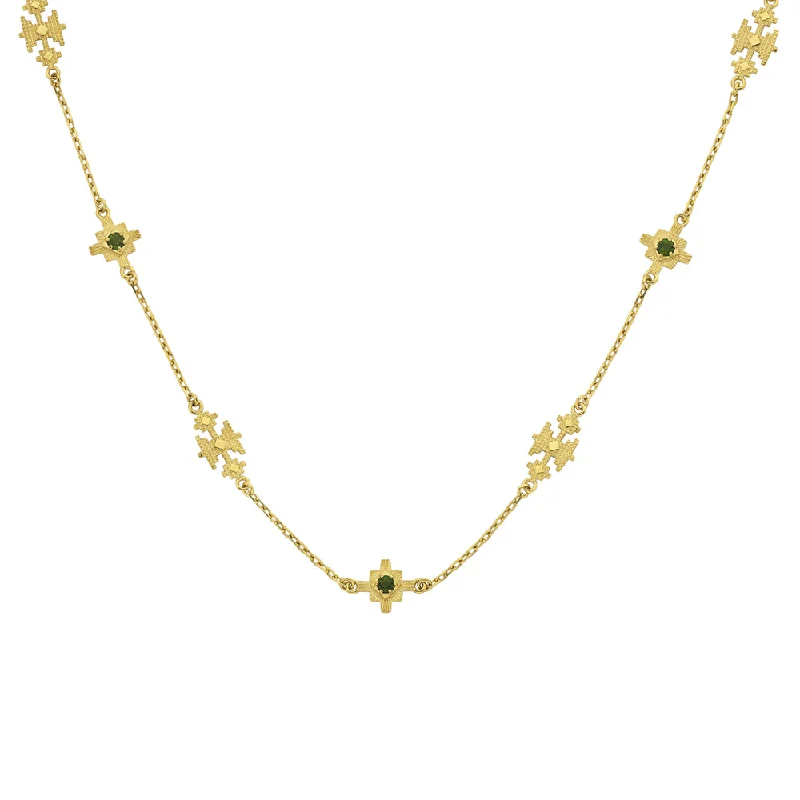 Zoe & Morgan Ayllu Necklace - Gold Plated & Chrome Diopside