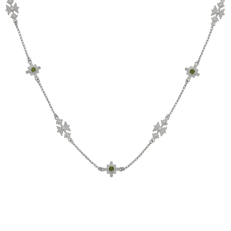 Zoe & Morgan Ayllu Necklace - Sterling Silver & Chrome Diopside