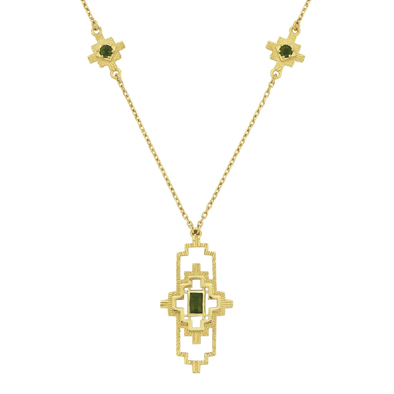 Zoe & Morgan Munay Necklace - Gold Plated & Chrome Diopside