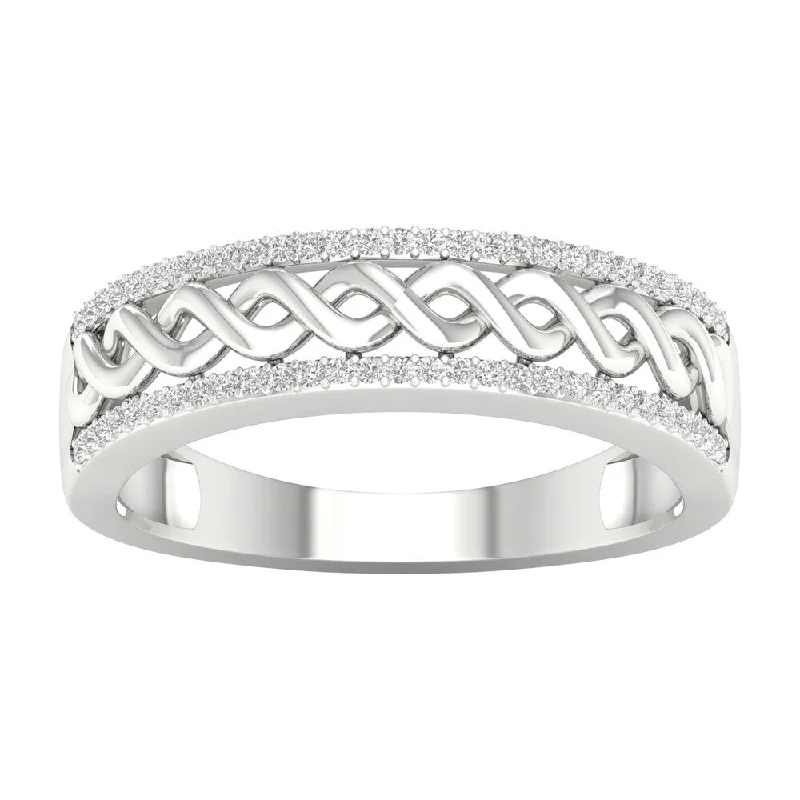 1/6ct TDW Diamond Cuban Link Men's Ring in 10k Gold