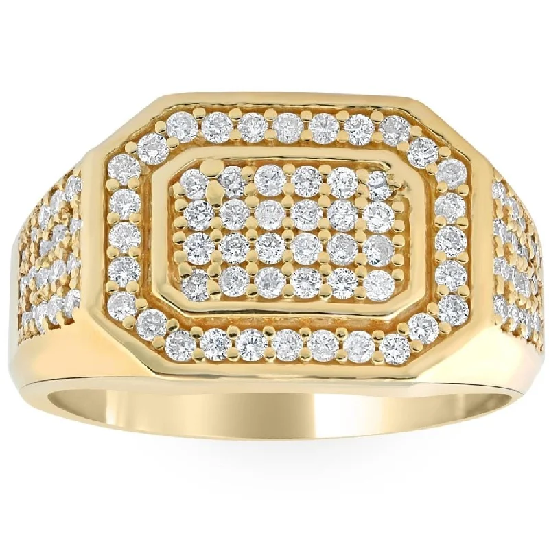 1Ct Men's Diamond Ring Yellow Gold