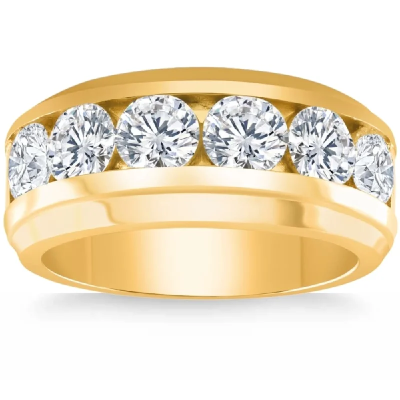 4Ct Men's Diamond Ring in Gold Lab Grown