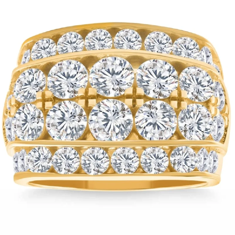 7Ct Men's Diamond Ring in Gold Lab Grown