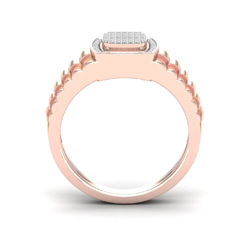 De Couer IGI Certified 1/4ct TDW Diamond Men's Ring - Pink