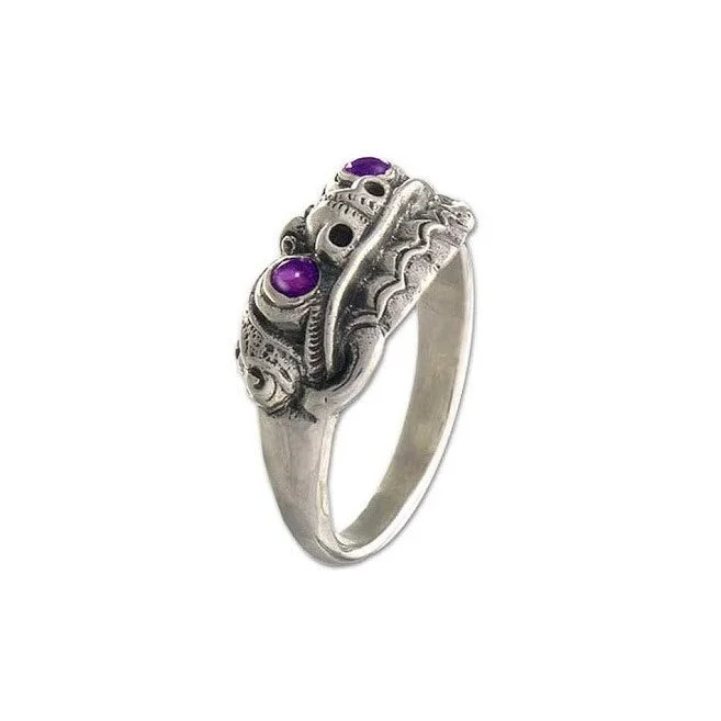 Handmade Immortal Eclipse Amethyst Men's Ring (Indonesia)