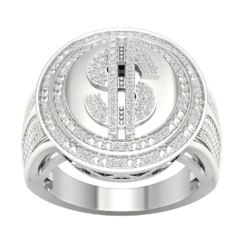 IGI Certified 1/3ct TDW Diamond Men's Ring in 10k Gold by De Couer