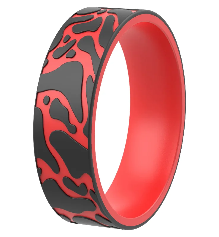 Curvy Pattern - Red-Black