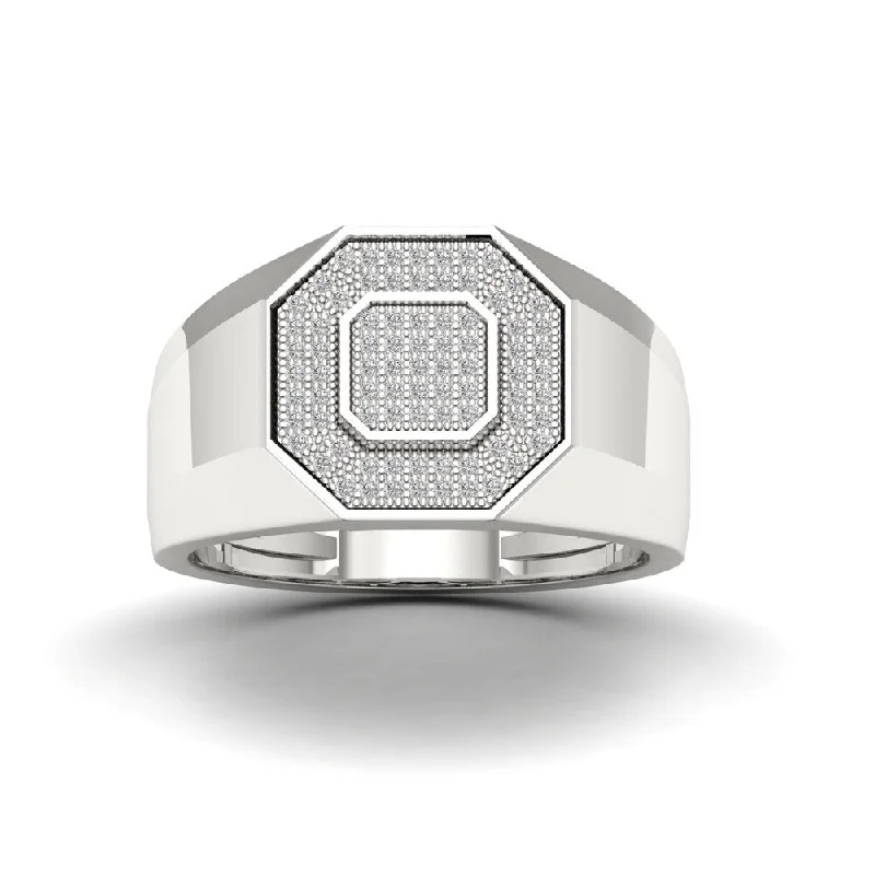 S925 Sterling Silver 1/4ct TDW Diamond Men's Ring